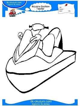 Çocuklar İçin Jet-Ski Boyama Sayfaları 